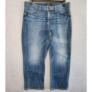 Lucky Brand Jeans Womens 14/32 Blue Denim Dark Wash Easy Rider Crop 34x26 Casual